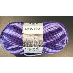 Novita 7 Veljesta Korpi‎ Yarn Purple Blend Wool Blend Aran Knitting Crochet